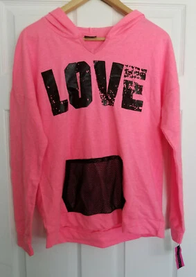 Новый, материал девочка, подростков, подросток, любовь, толстовка с капюшоном, розовый, размер большой - Изображение 1 из 3
