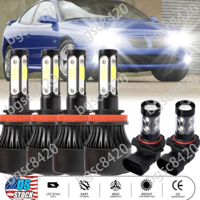 For Pontiac GTO 2004 2005 2006 6x 6000K LED Combo Headlights + Fog Lamp Bulbs - Image 1 of 4
