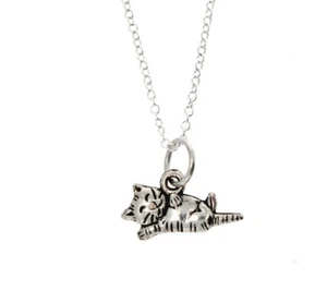 Anhänger iLchev® Katze 9 - Kette 45 cm in Sterling Silber 925 - Bild 1 von 2
