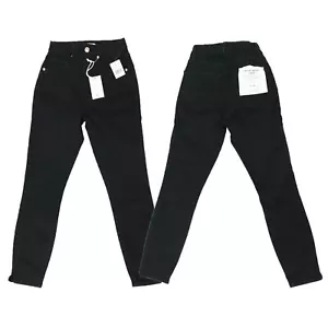 GOOD AMERICAN GOOD WAIST CROP SIDE SLIT Black Jeans Size (Waist 26") 26" Inseam - Picture 1 of 8
