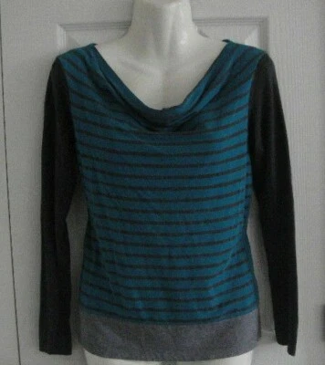 Top de mujer de Mexx, gris y azul fino de algodón con cuello caído talla XS Foto 1 de 3