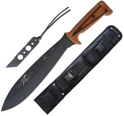 TOPS Power Eagle Machete Knife 12.25" 1095HC Steel Blade Brown Micarta Handle - Image 1 of 4