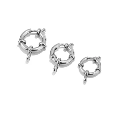 20pcs Stainless Steel Spring Ring Clasp for DIY Necklace Bracelet Jewelry Making - Image 1 of 4