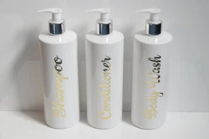 BOTELLA DISPENSADORA DE BAÑO INSPIRADA EN LA SEÑORA HINCH CROMO DORADO 500 ML BOMBA RECARGABLE - Imagen 1 de 2