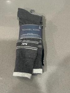 Michael Kors 3-Pair Men's Dress  Crew Socks Size 7-12 Gray Black NEW - Picture 1 of 4