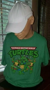 Teenage Mutant Ninja Turtles T-Shirt TMNT 2013 Green Tee Nickelodeon - Picture 1 of 4