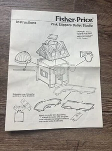Vintage 1988 Fisher Price Precious Places Pink Slippers Ballet Instructions - Picture 1 of 3