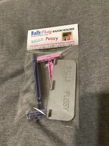 FUNNY shower razor holder “Balls Pussy” Organizer Razors INCLUDED - Picture 1 of 5