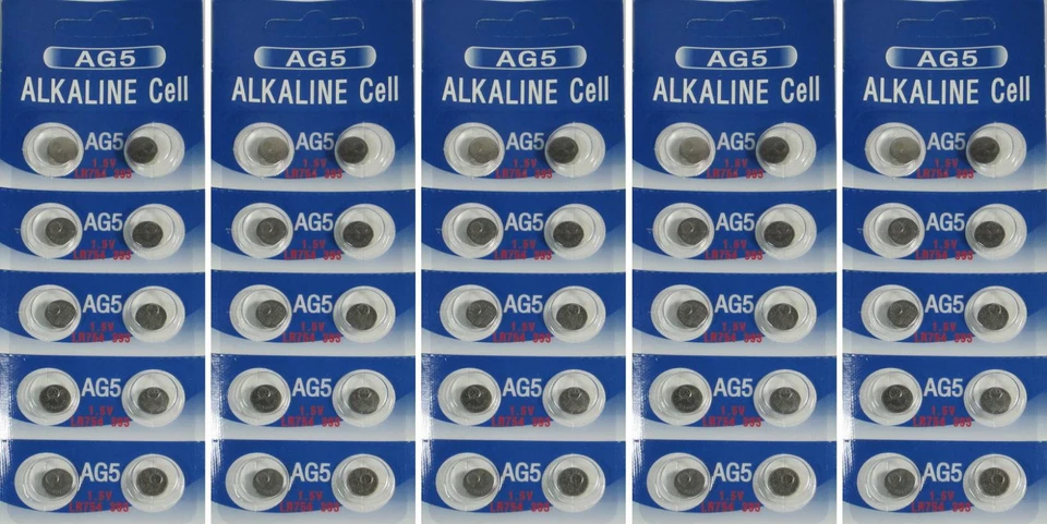 50 pilas alcalinas para reloj AG5 LR754 393 SR48 1,5 voltios envío desde EE. UU. Foto 1 de 1