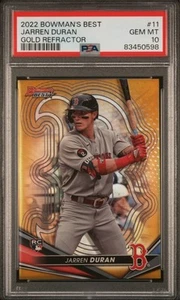 JARREN DURAN 2022 BOWMANS MEJOR REFRACTOR DE LAVA DORADO RC/50 PSA 10 BOSTON REDSOX - Imagen 1 de 2