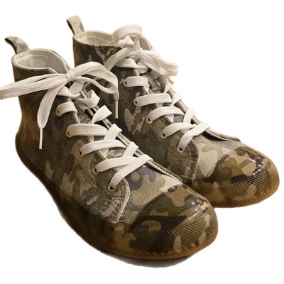 复古 Havana Rewind 高帮运动鞋 绿色迷彩印花 尺寸 6 1/2 系带 — 第 1/4 张图片
