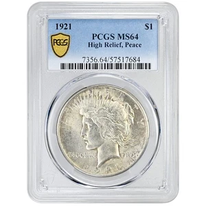 1921 1 $ Peace Dollar PCGS MS64 seltene Münze - Bild 1 von 4