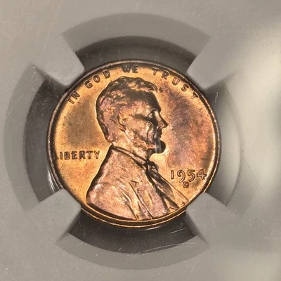 1954 D Lincoln Wheat Penny NGC MS 64 RB - Image 1 of 4