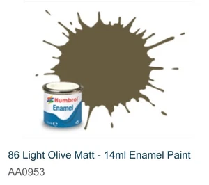 Humbrol Enamel 14ml ( 86) Light Olive Matt AA0953 - Picture 1 of 1