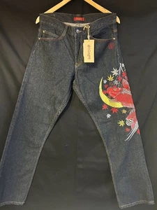 [New with tag] Luxurious embroidery denim pants Carp/Autumn leaves - Picture 1 of 5