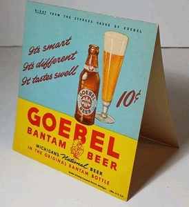 1940s Beer Sign Old Vintage Goebel Bantam Beer Advertising Sign Detroit Michigan - Picture 1 of 20