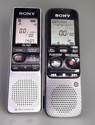 2 SONY Digital Voice Recorders ICD PX333 & P620 Both Tested Working - Image 1 of 4