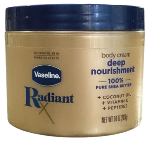 Vaseline Radiant X Deep Nourishment Körpercreme für trockene & stumpfe Haut - 10 Oz. - Bild 1 von 3