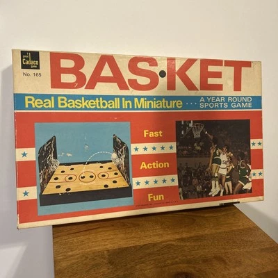 Juego de baloncesto vintage 1970 Cadaco Bas-ket baloncesto real en miniatura... Foto 1 de 4
