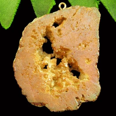 Naranja Titanio Cristal Ágata Druzy Cuarzo Forma Libre Colgante Cuentas H87044 Foto 1 de 2