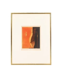 HAGIWARA HIDEO 1979 Radierung "Red Shadow" Limited Edition 30 signiert japanische Kunst - Bild 1 von 10