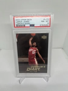 2003 Upper Deck LeBron James “LeBron’s Diary” RC #LJ15 PSA 8 Cleveland Cavs - Picture 1 of 2