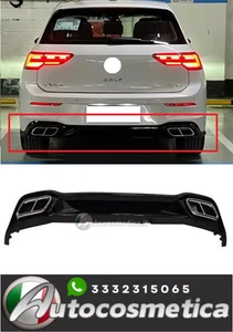 DIFFUSORE ESTRATTORE PARAURTI POSTERIORE LOOK R-LINE LOOK VW GOLF VIII 8 2019+* - Foto 1 di 5