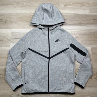 Nike Sportswear Tech Fleece Hooded Jacket - Grey - HV5867-063 Kids Size XL - Image 1 of 4