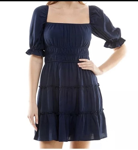 VETEMENTS Abito svasato e aderente a strati blu XL cottagecore boho primavera contadino