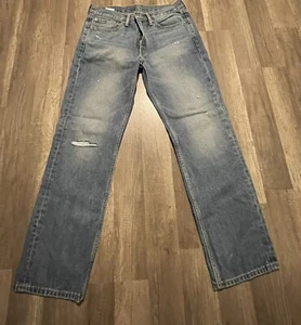 Levis 514 Herren Straight Distressed Ripped Fade Denim Jeans 34x32 - Bild 1 von 3