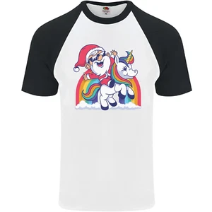 Weihnachten Weihnachtsmann auf Einem Einhorn Weihnachten HERREN S/S Baseball - Bild 1 von 50