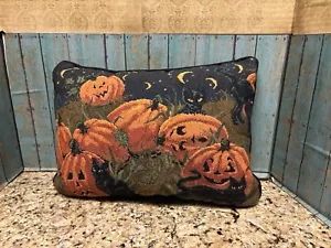 Halloween Arazzo Getto Cuscino Zucca Patch e Gatti Neri Decorazione Autunno - Foto 1 di 6