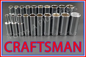 CRAFTSMAN HAND TOOLS 20pc Deep 3/8 SAE METRIC MM 6pt ratchet wrench socket set - Picture 1 of 4