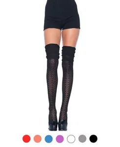 Brand New Cozy Patterned Thigh High Stockings Leg Avenue 6906 - Picture 1 of 5