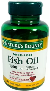 Nature's Bounty Fish Oil 1000 Mg, Odorless, Heart Health - 120 Coated Softgels - Picture 1 of 5