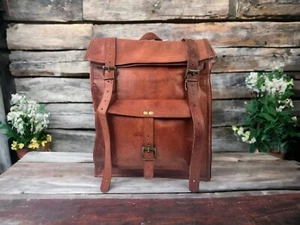 Rucksack Echt Reise Leder Backpack Neu Große Tasche - Bild 1 von 12