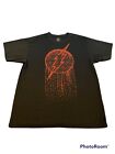 Dc Comics The Flash Logo T-Shirt Red Graphics On Black 100% Polyester Adult L