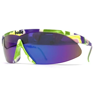 Vintage Bolle 'Microedge' Sport Sunglasses - France 80's - Large - Full Set - Picture 1 of 10