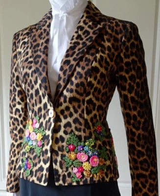 MOSCHINO CHEAP AND CHIC LEOPARD PRINT BLAZER/JACKET IT 40 UK 6/8 - Image 1 of 4