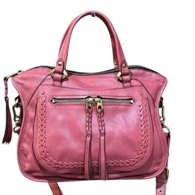 Bolso Bandolera orYANY Sarah Cuero Guijarro Marsala con Detalle Trenzado Foto 1 de 4