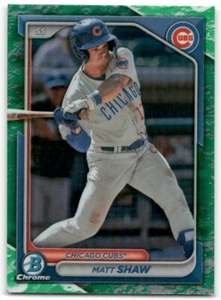 2024 Bowman Chrome Prospects Green Matt Shaw #BCP-30 Chicago Cubs - Picture 1 of 2