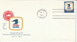 1396 July 1 1971 Postal Service FDC First Day Detroit Michigan - Picture 1 of 1