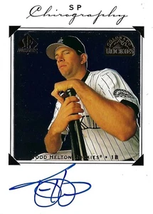 TODD HELTON  1998 UD SP Chirography Auto Autograph Colorado Rockies HOF - Picture 1 of 2