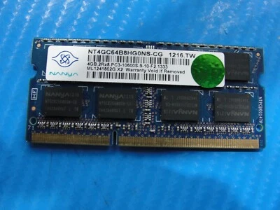 Acer V5-571 Nanya 4Gb Memory RAM So-Dimm PC3-10600S NT4GC64B8HG0NS-CG - Image 1 of 2