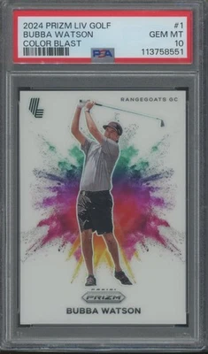 2024 Prizm LIV Golf Bubba Watson #1 Color Blast PSA 10 - Image 1 of 2
