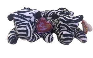 TY Beanie Baby Ziggy Zebras - One RARE with errors PVC Style 4063 - Picture 1 of 6