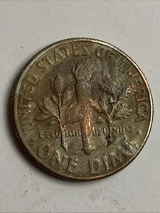 1980 D Roosevelt Dime Copper Errors Filled Mint Mark Copper Edging “W” On Edge - Picture 1 of 3