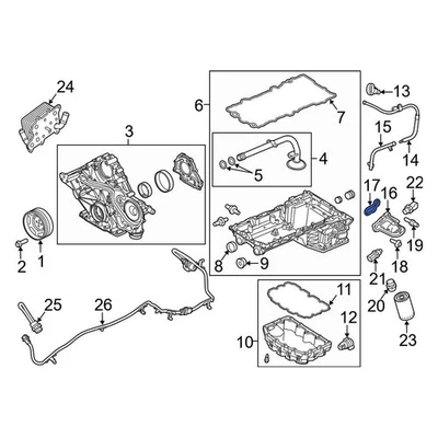 For Ford F-250 Super Duty 11-19 Ford BC3Z6840A Engine Oil Filter Adapter Gasket Foto 1 de 4