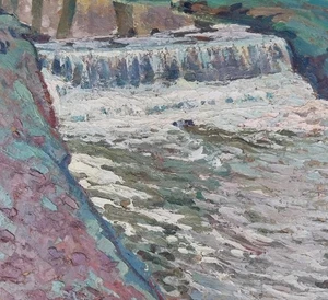 TABLEAU HUILE PANNEAU PAYS BASQUE PAUL BEAT CIRCA 1930 ART DECO ( 1874 - 1945 ) - Bild 1 von 9