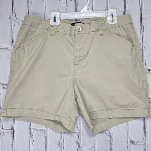 Pantalones Cortos Lee Caqui Para Mujer Talla 12 Tiro Medio Bermudas Pantalones Cortos Confort Cintura Beige - Imagen 1 de 10